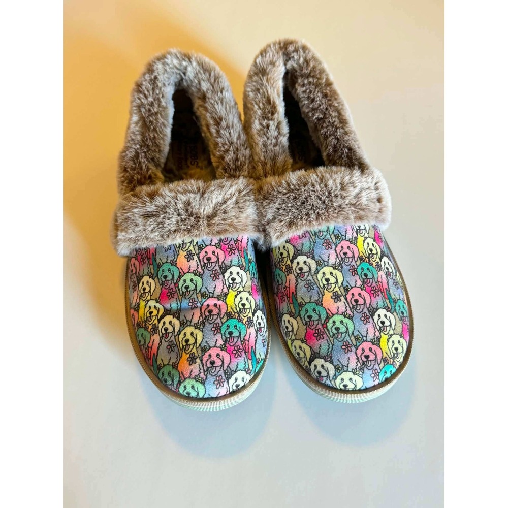 NWOT Skechers BOBS  Shoes girls Size 6.5 Multicolor Dog Print Memory Foam